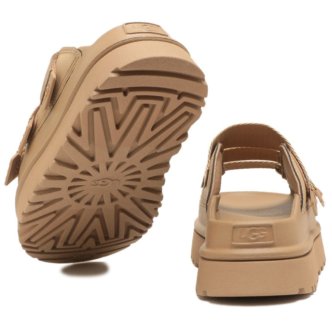 アグ UGG アグ 厚底 スライド サンダル GOLDENGLOW SLIDE ゴールデングロー スライド プラットフォーム ブラウン レディース  1167430 DND （DARK SAND） DARK SAND