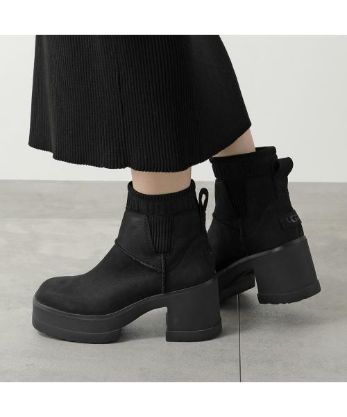 アグ UGG UGG ショートブーツ MOXY CHELSEA 1171475 レザー ニット （BLK/ブラック） BLK/ブラック