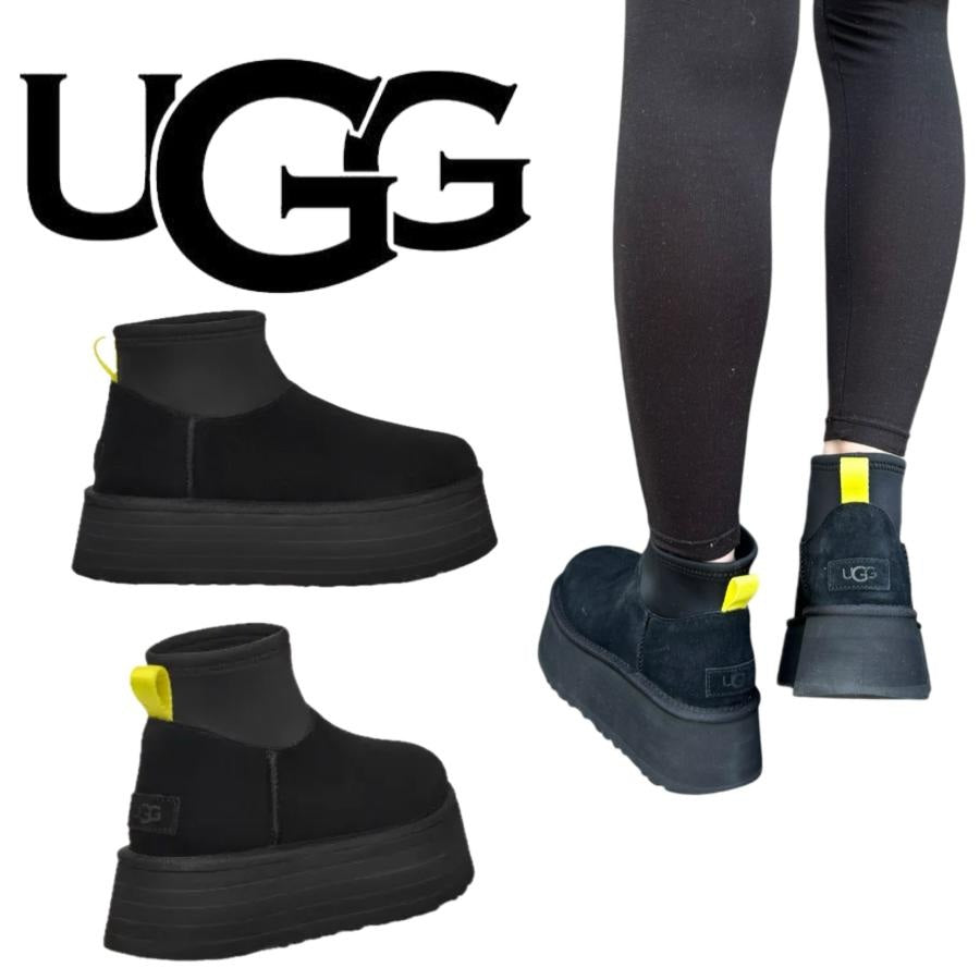 アグ UGG アグ UGG ムートンブーツ 厚底 1168170 レディース ブーツ ショートブーツ 防寒 靴 クラシック ミニ ディッパー ショート丈 Classic Mini Dipper （ブラック） ブラック