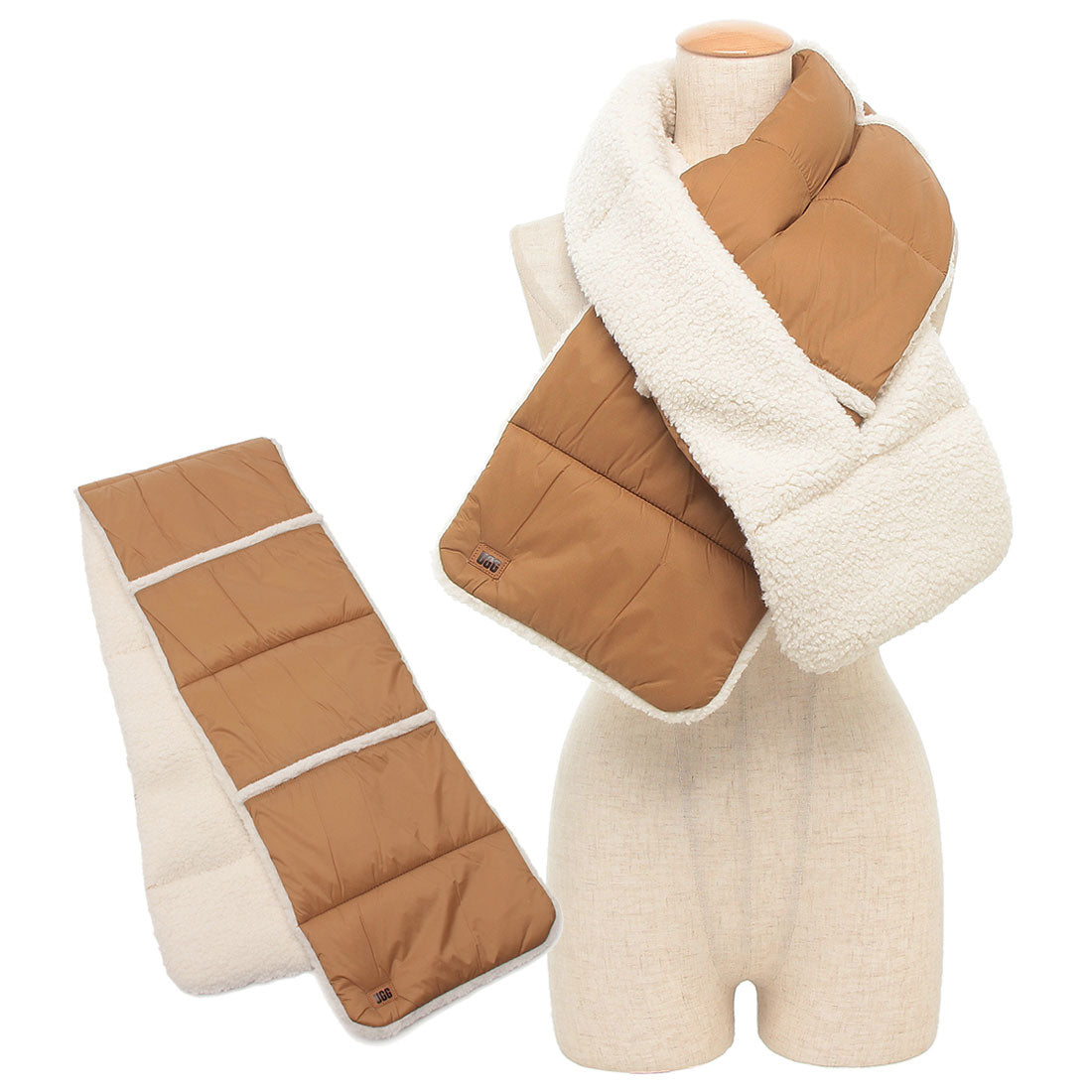 アグ UGG マフラー フラフ リバーシブル スカーフ ベージュ レディース UGG W AW UGGFLUFF REV SCARF 101015 CHE