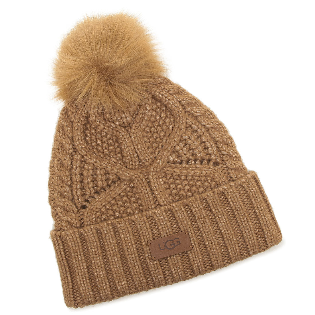 UGG Hat Cable Beanie with Pom beige Women's UGG 10089 CHE