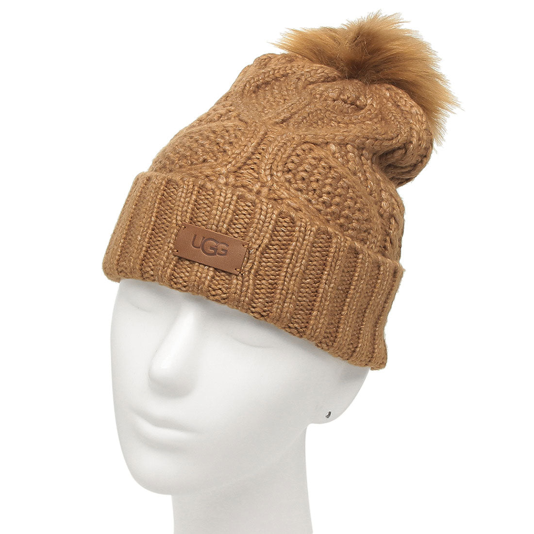 UGG Hat Cable Beanie with Pom beige Women's UGG 10089 CHE