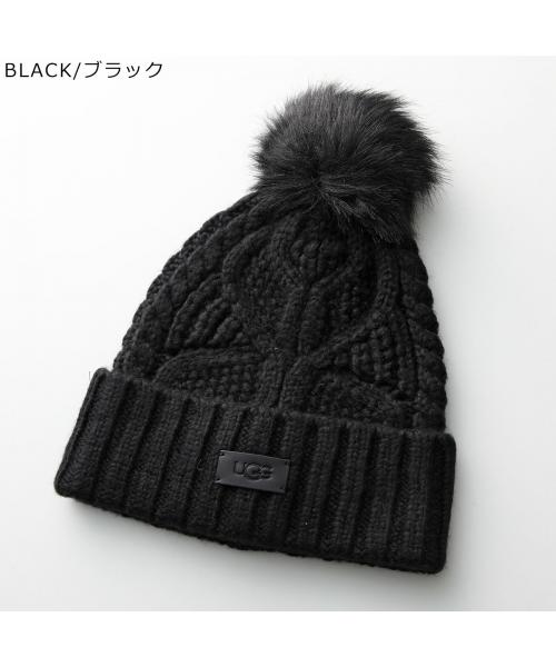 アグ UGG UGG ニット帽 Cable Beanie with Pom 100819 （BLACK/ブラック） BLACK/ブラック