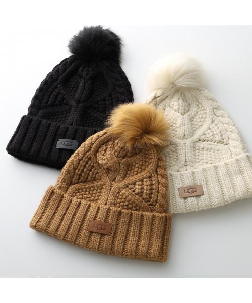 アグ UGG UGG ニット帽 Cable Beanie with Pom 100819 （BLACK/ブラック） BLACK/ブラック
