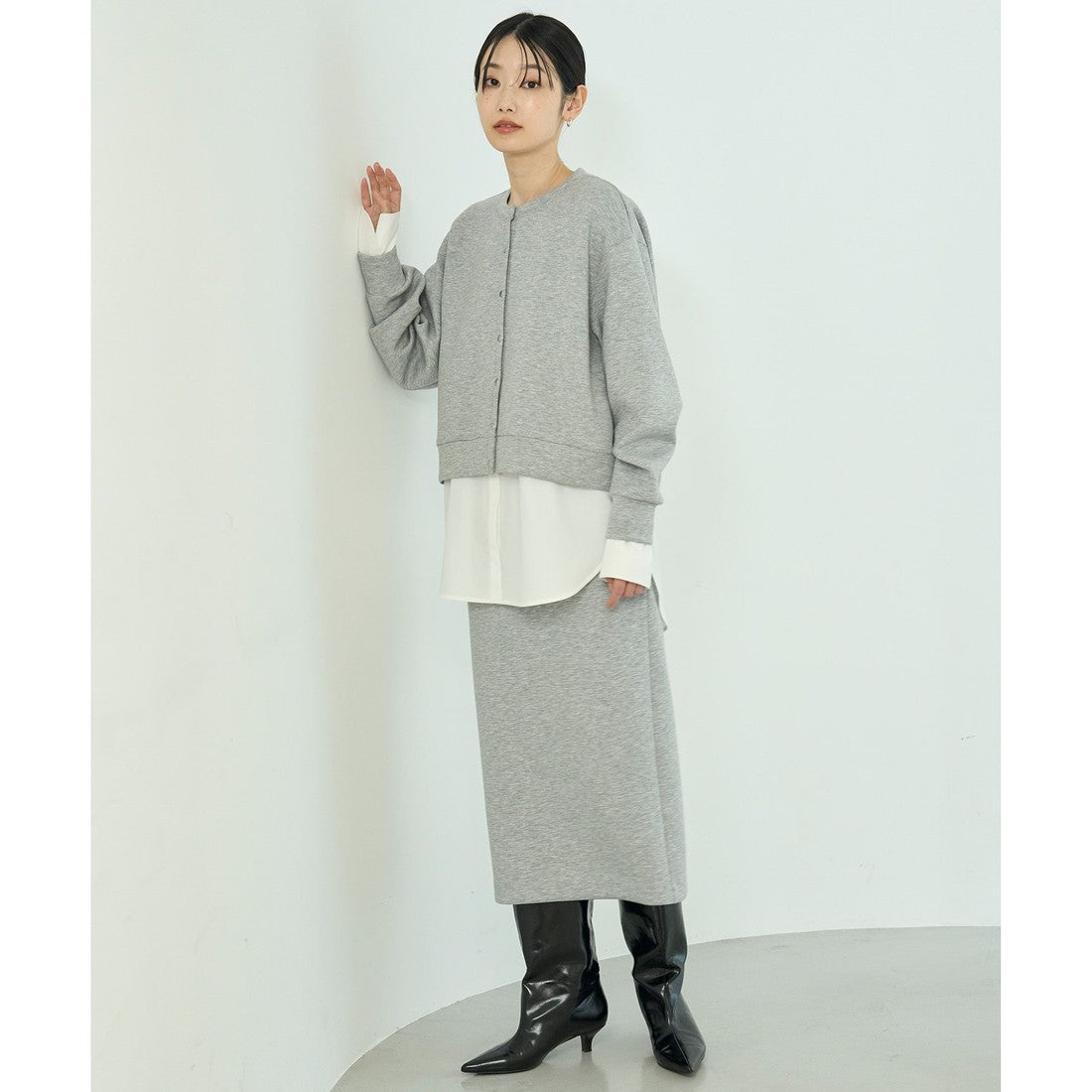 UNFILO BEAUTY FORM JERSEY Iラインスカート （クリーム） クリーム