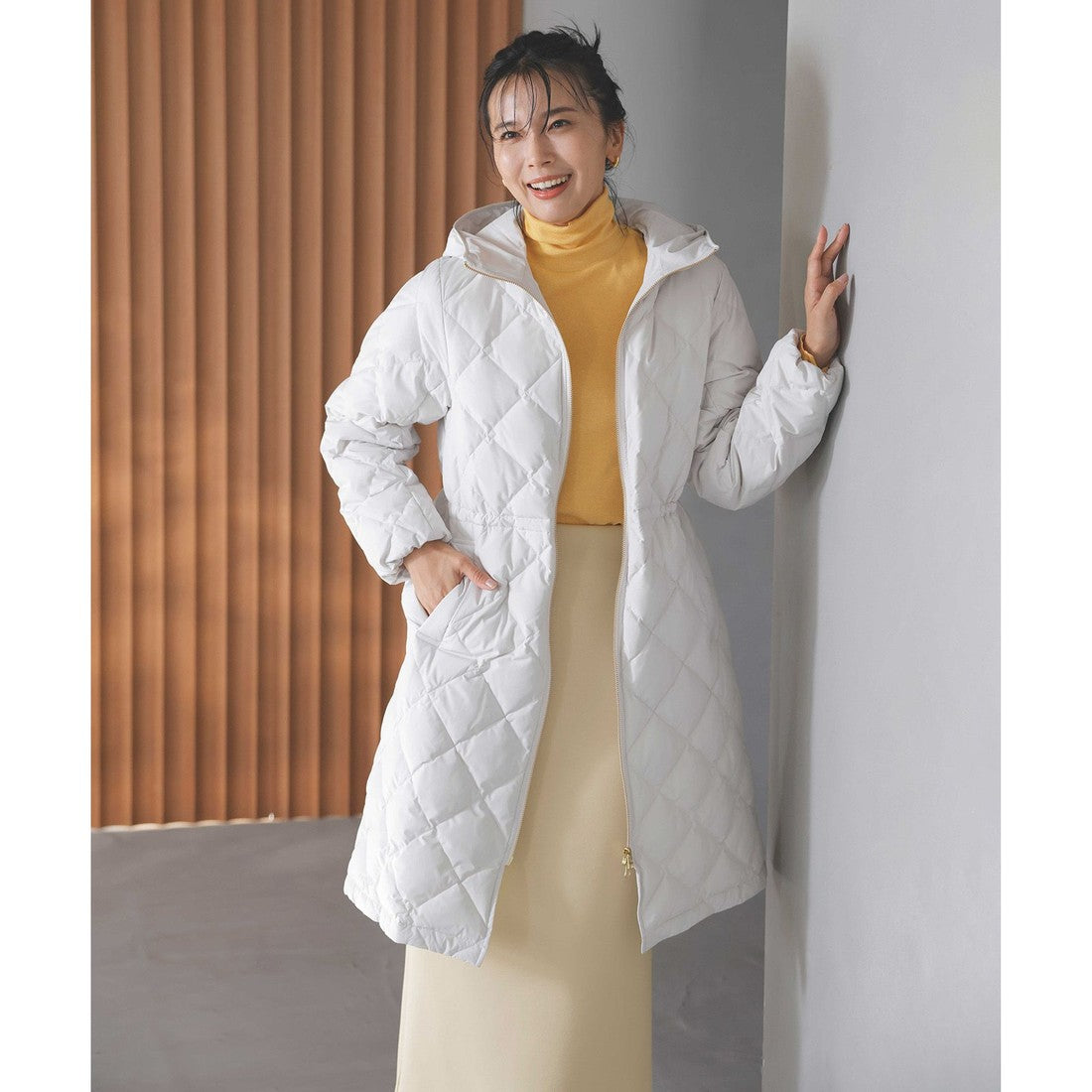 UNFILO BEAUTY FORM JERSEY Iラインスカート （クリーム） クリーム