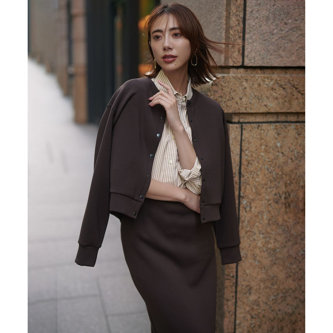 UNFILO BEAUTY FORM JERSEY Iラインスカート （クリーム） クリーム