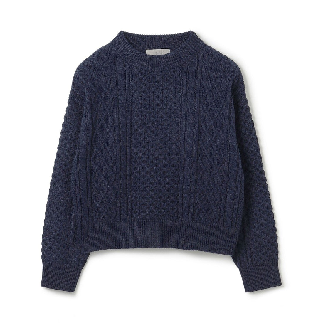 UNFILO 【洗える】ケーブルニット （ネイビー） ネイビー