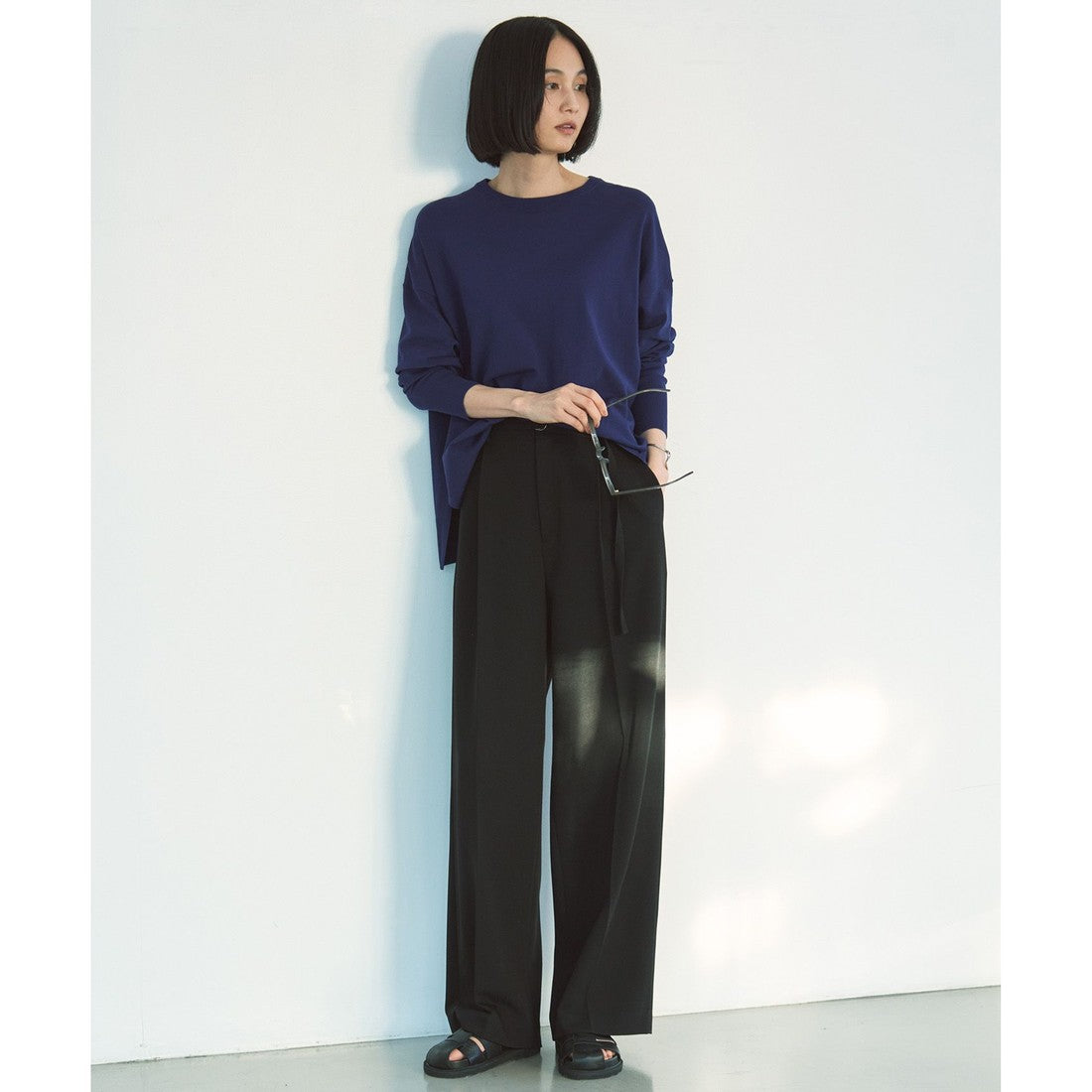 UNFILO 【抗菌防臭/UVケア】マイビューティ クルーネック ニット （ダルブルー） ダルブルー