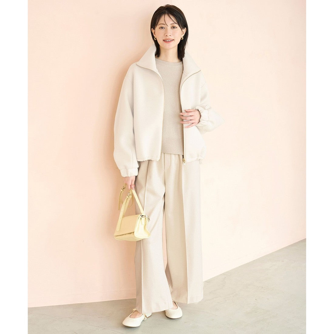 UNFILO 【VERY×UNFILOコラボ】BEAURY FORM JERSEY+ ZIPブルゾン （グレージュ） グレージュ