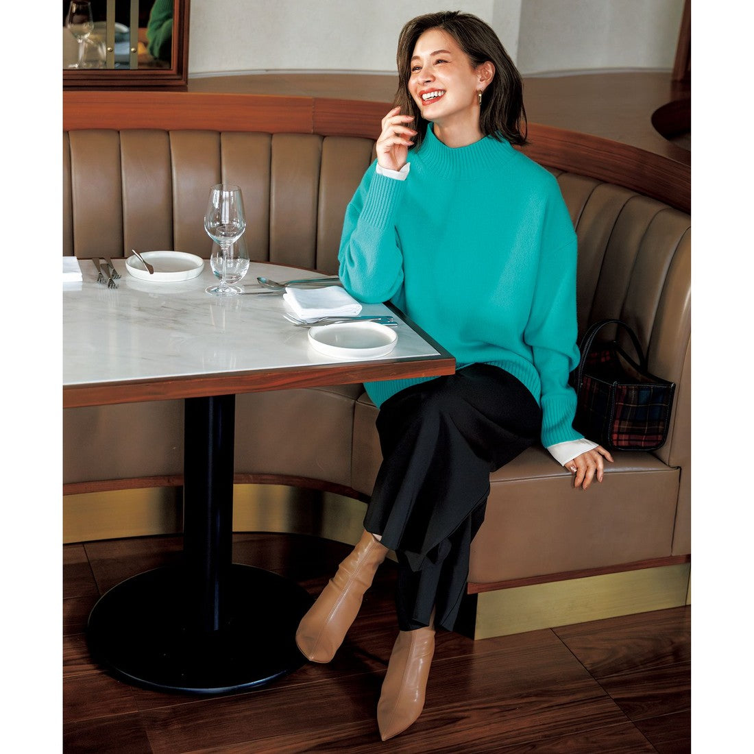 UNFILO 【洗える/シワになりにくい】マイビューティ タックワイドパンツ （ベージュ） ベージュ