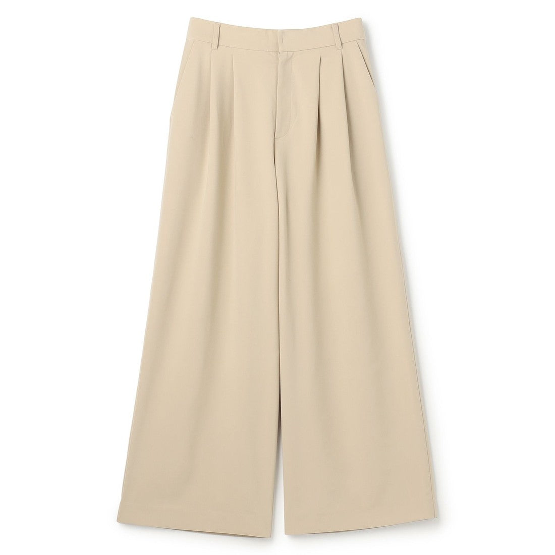 UNFILO 【洗える/シワになりにくい】マイビューティ タックワイドパンツ （ベージュ） ベージュ