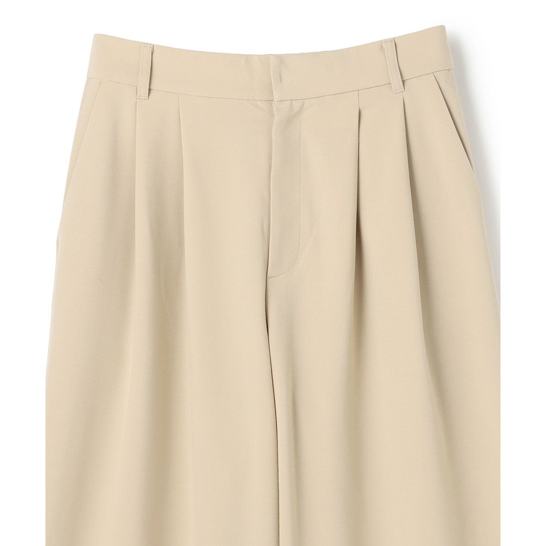 UNFILO 【洗える/シワになりにくい】マイビューティ タックワイドパンツ （ベージュ） ベージュ