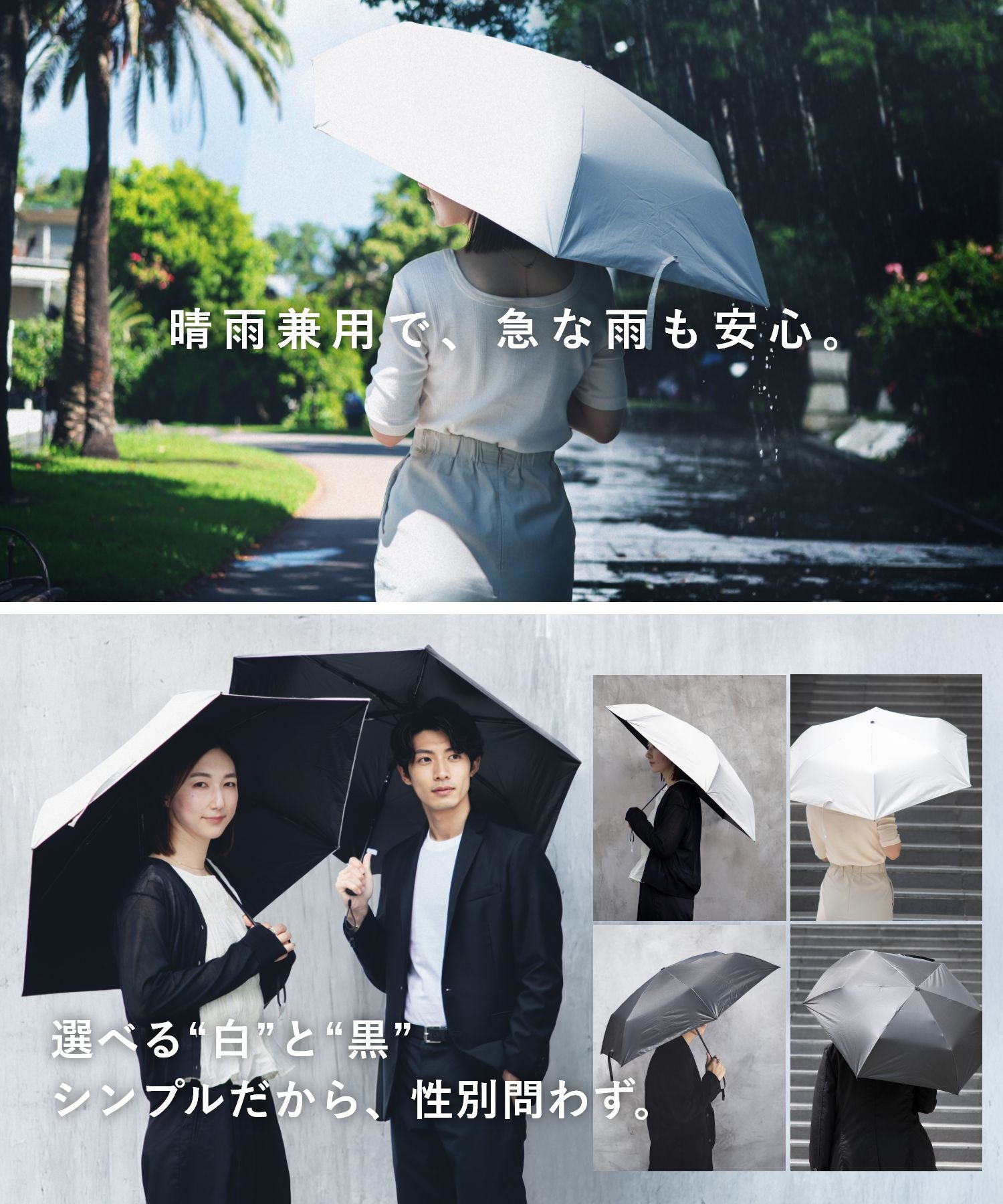 アンノウンアンドコー UNKNOWN&Co. アンノウンアンドコー UNKNOWN＆Co. UV CUT PARASOL 日傘 折りたたみ 完全遮光 自動開閉 軽量 撥水 ユニセックス （WHITE/ホワイト） WHITE/ホワイト