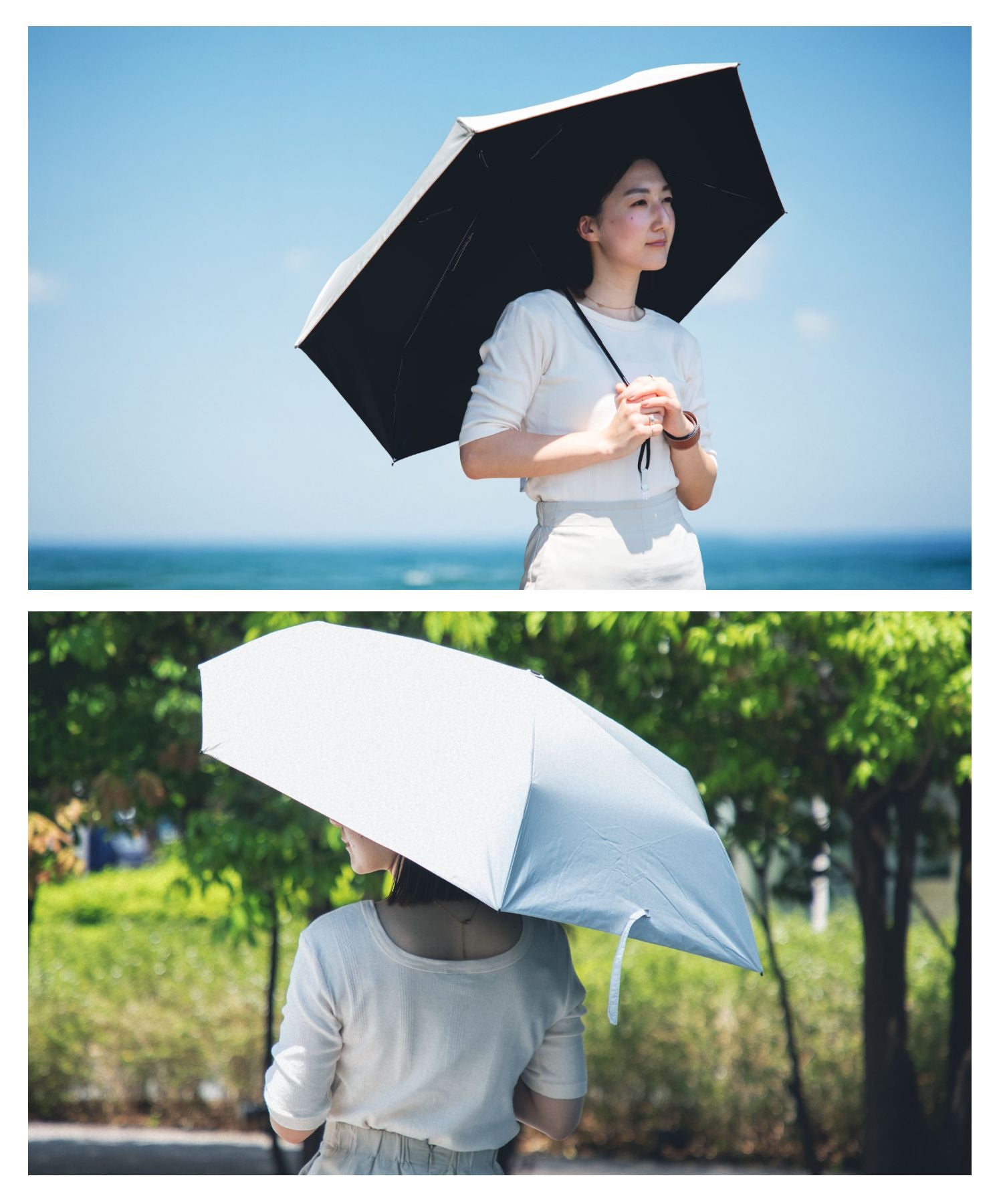 アンノウンアンドコー UNKNOWN&Co. アンノウンアンドコー UNKNOWN＆Co. UV CUT PARASOL 日傘 折りたたみ 完全遮光 自動開閉 軽量 撥水 ユニセックス （WHITE/ホワイト） WHITE/ホワイト