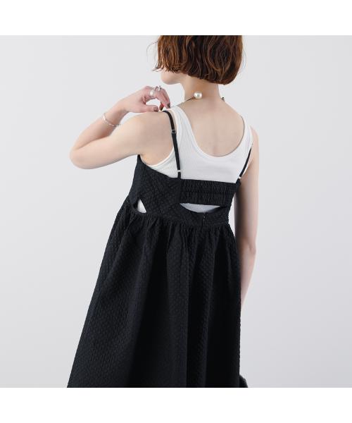 アンソフィー UN-SOPHIE UN-SOPHIE キャミワンピース JACQUARD CAMI DRESS UCB2309554 （BLACK/ブラック） BLACK/ブラック