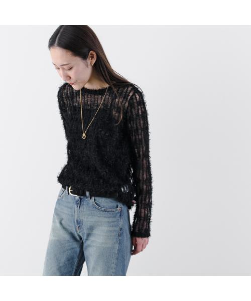 アンソフィー UN-SOPHIE UN-SOPHIE カットソー FEATHER TULLE TOPS UNG2408201 フェザー （OFF-WHITE/ホワイト） OFF-WHITE/ホワイト