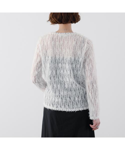 アンソフィー UN-SOPHIE UN-SOPHIE カットソー FEATHER TULLE TOPS UNG2408201 フェザー （OFF-WHITE/ホワイト） OFF-WHITE/ホワイト
