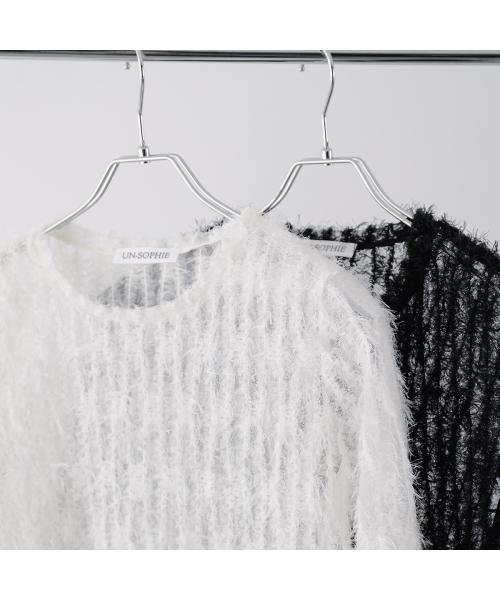アンソフィー UN-SOPHIE UN-SOPHIE カットソー FEATHER TULLE TOPS UNG2408201 フェザー （OFF-WHITE/ホワイト） OFF-WHITE/ホワイト