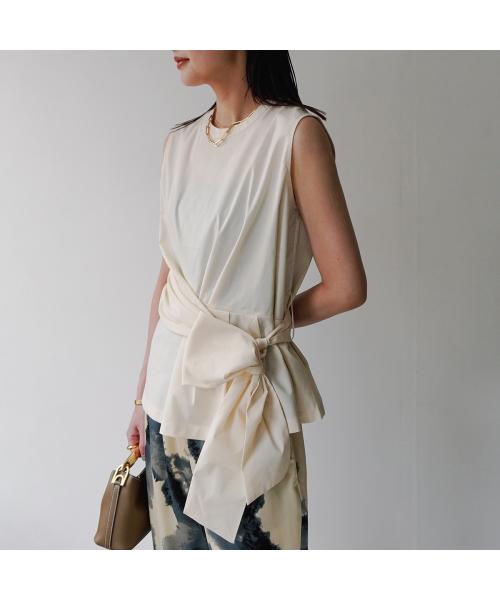 アンソフィー UN-SOPHIE UN-SOPHIE ブラウス USH2503217 ノースリーブ クルーネック （IVORY/アイボリー） IVORY/アイボリー