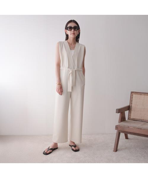 アンソフィー UN-SOPHIE UN-SOPHIE オールインワン USH2504532 Vネック （IVORY/アイボリー） IVORY/アイボリー