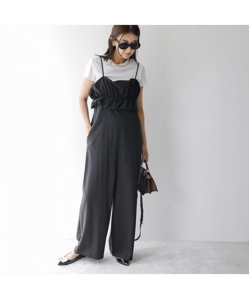 アンソフィー UN-SOPHIE UN-SOPHIE サロペット Volume bustier salopette UFP2501504 （BLACK/BLACK/ブラック） BLACK/BLACK/ブラック