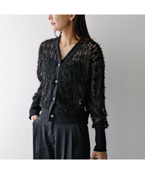 アンソフィー UN-SOPHIE UN-SOPHIE カーディガン Feather tulle cardigan UNG2509154 （OFF-WHITE/オフホワイト） OFF-WHITE/オフホワイト