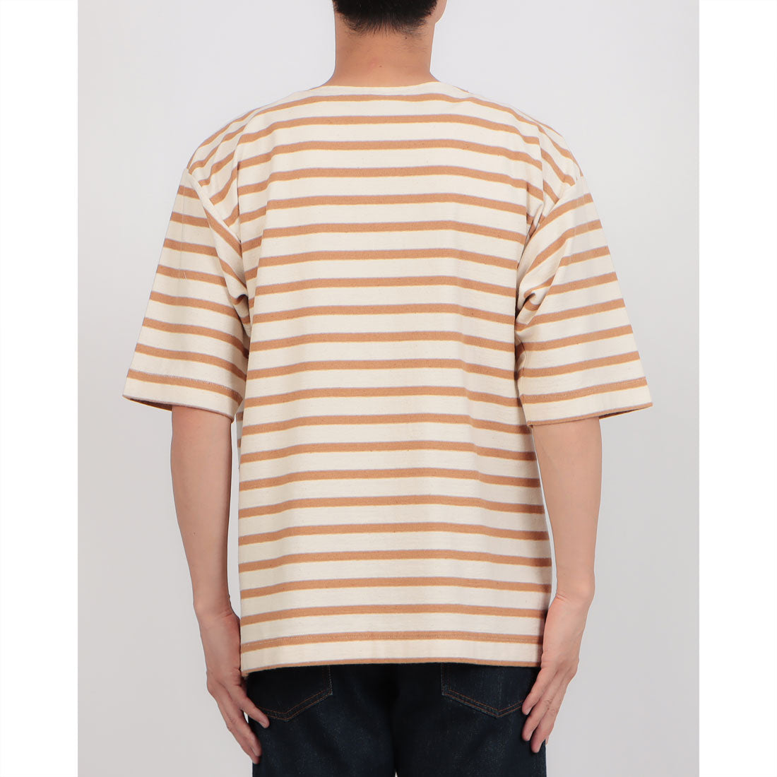 アンダイドスタンダード UNDYED STANDARD UNDYED STANDARD アンダイドスタンダードTERRA BORDAR S/S Tee テラボーダーショートスリーブT USN24SLS088 （ホワイト×タン） ホワイト×タン