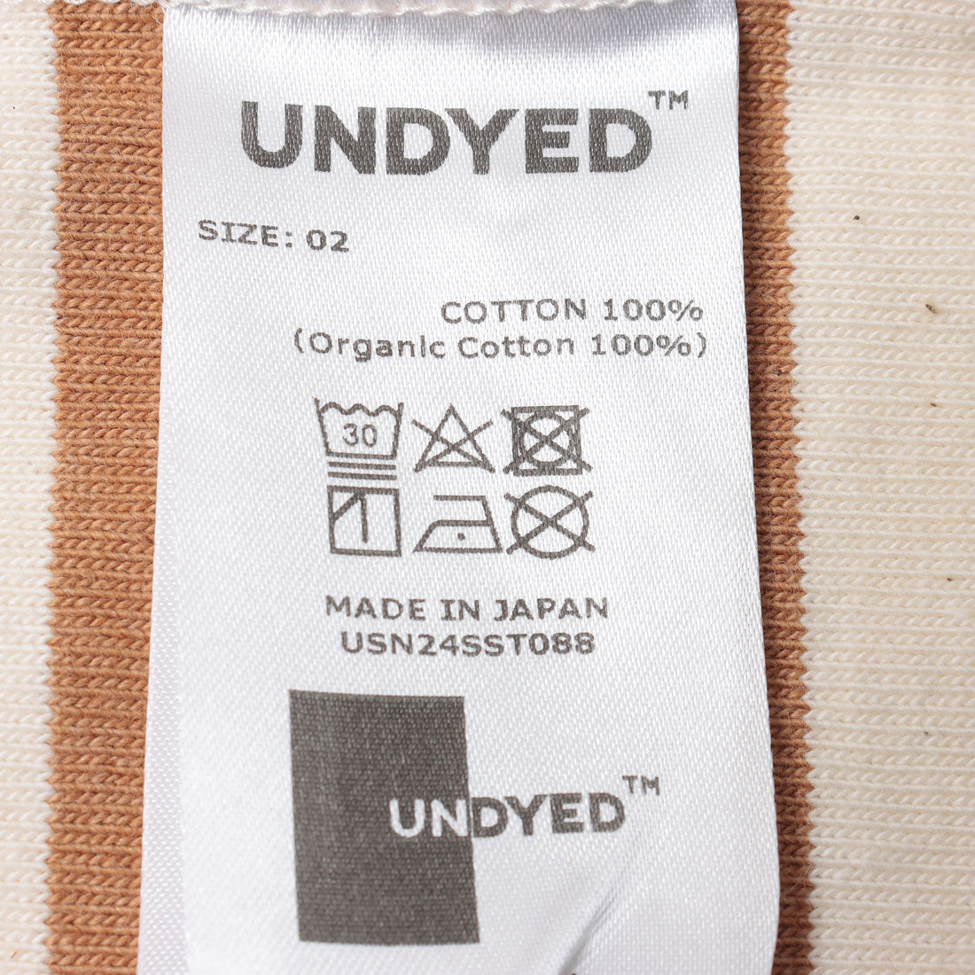 アンダイドスタンダード UNDYED STANDARD UNDYED STANDARD アンダイドスタンダードTERRA BORDAR S/S Tee テラボーダーショートスリーブT USN24SLS088 （ホワイト×タン） ホワイト×タン