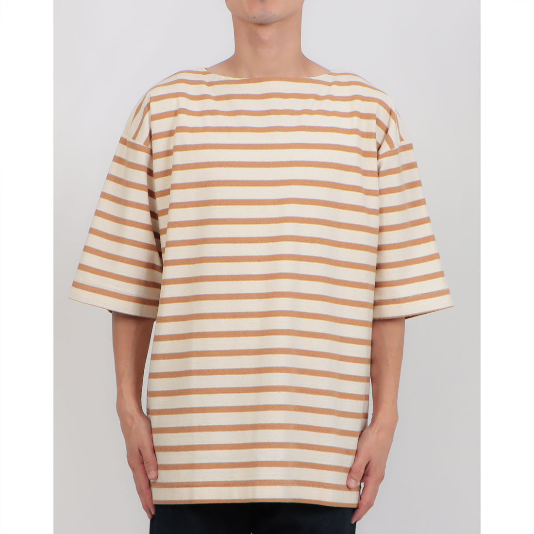 アンダイドスタンダード UNDYED STANDARD UNDYED STANDARD アンダイドスタンダードTERRA BORDAR S/S Tee テラボーダーショートスリーブT USN24SLS089 （ホワイト×タン） ホワイト×タン