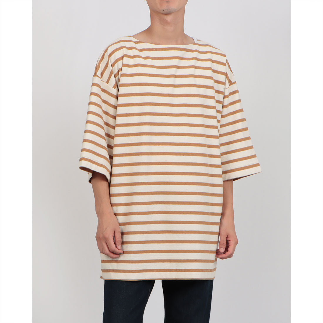 アンダイドスタンダード UNDYED STANDARD UNDYED STANDARD アンダイドスタンダードTERRA BORDAR S/S Tee テラボーダーショートスリーブT USN24SLS090 （ホワイト×タン） ホワイト×タン