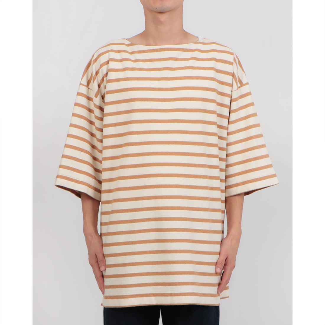アンダイドスタンダード UNDYED STANDARD UNDYED STANDARD アンダイドスタンダードTERRA BORDAR S/S Tee テラボーダーショートスリーブT USN24SLS090 （ホワイト×タン） ホワイト×タン