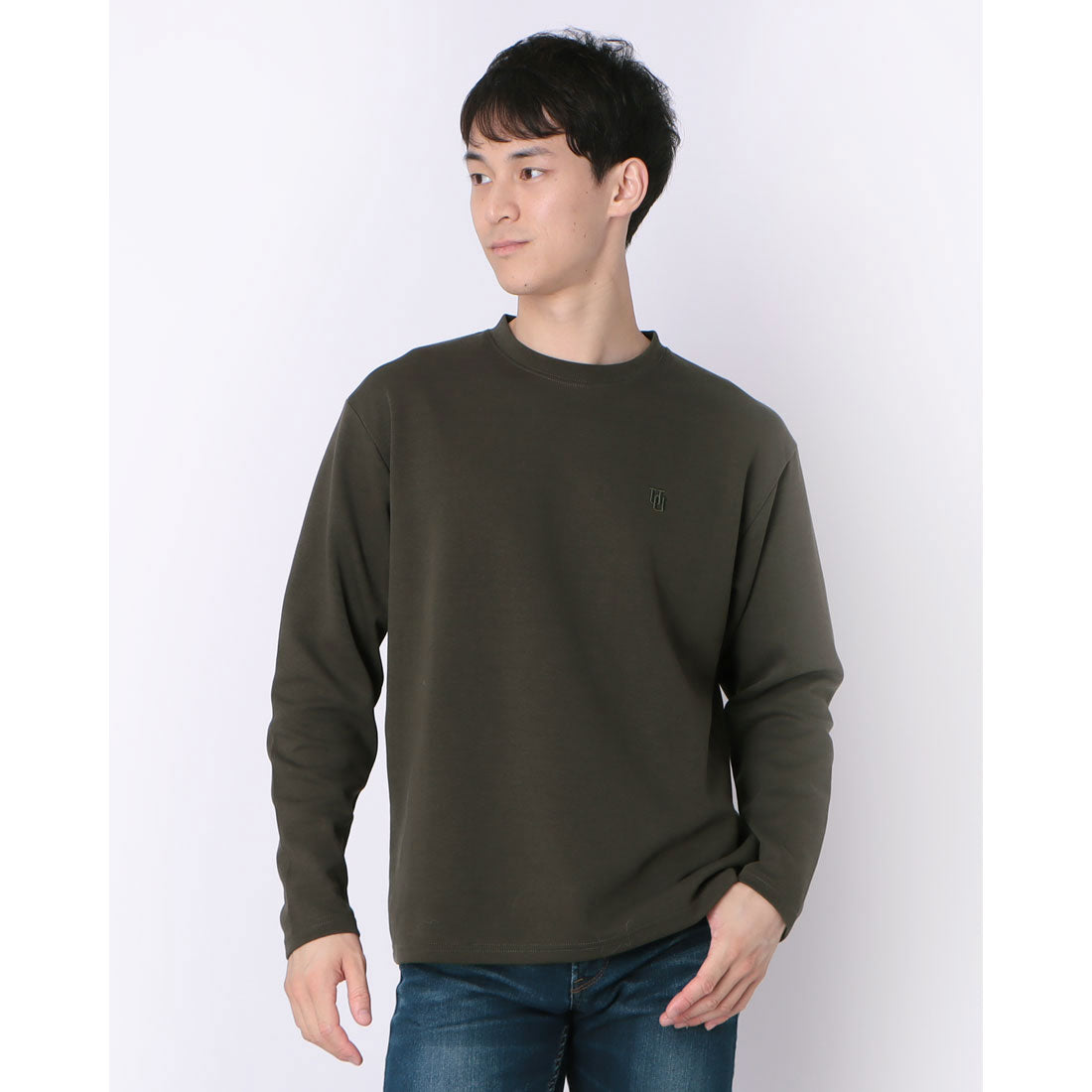 ユニバーサルオーバーオール UNIVERSAL OVERALL 【UNIVERSAL OVERALL】別注 リラックスフィット 刺繍 ポンチロングスリーブTシャツ （カーキ） カーキ