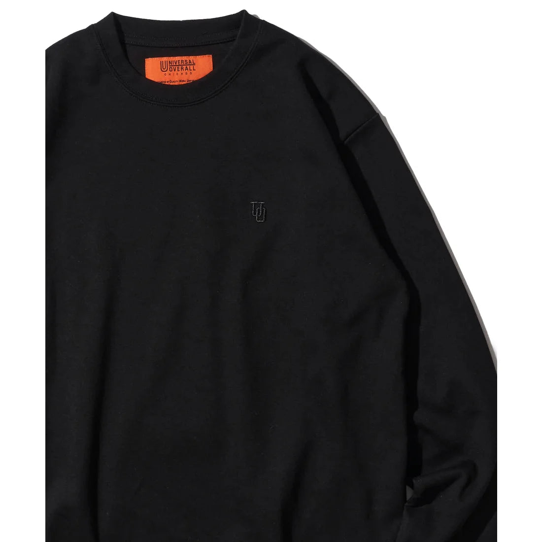 ユニバーサルオーバーオール UNIVERSAL OVERALL 別注 リラックスフィット 刺繍 ポンチロングスリーブTシャツ （ブラック） ブラック