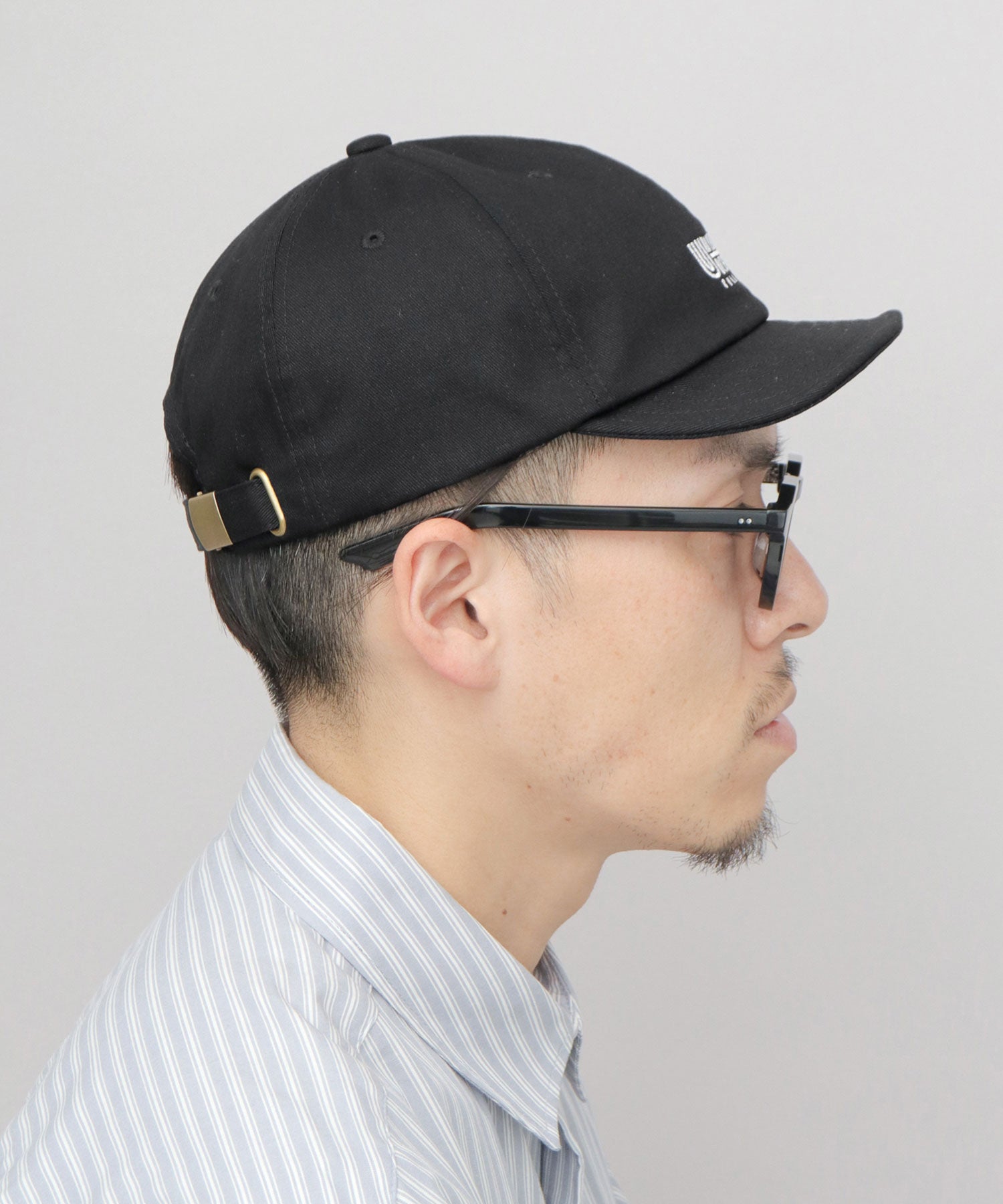 ユニバーサルオーバーオール UNIVERSAL OVERALL ロゴ刺繍 コットン ショートバイザーキャップ ショートブリム アンパイアキャップ （ダークグリーン） ダークグリーン