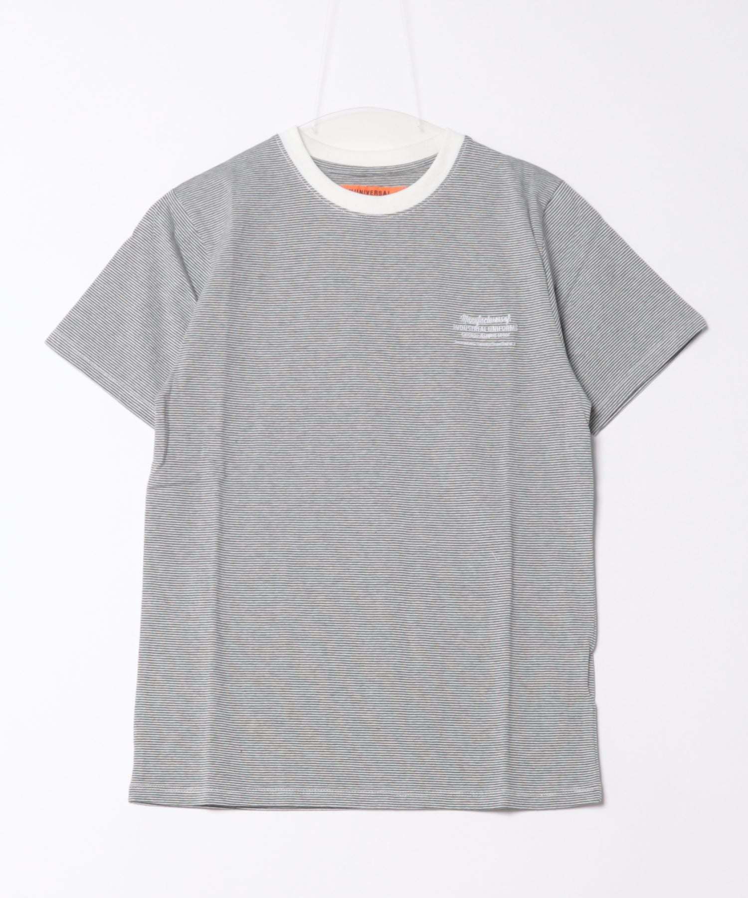 ユニバーサルオーバーオール UNIVERSAL OVERALL 【UNIVERSAL OVERALL】U2422214 MICRO BORDER TEE （グレー） グレー