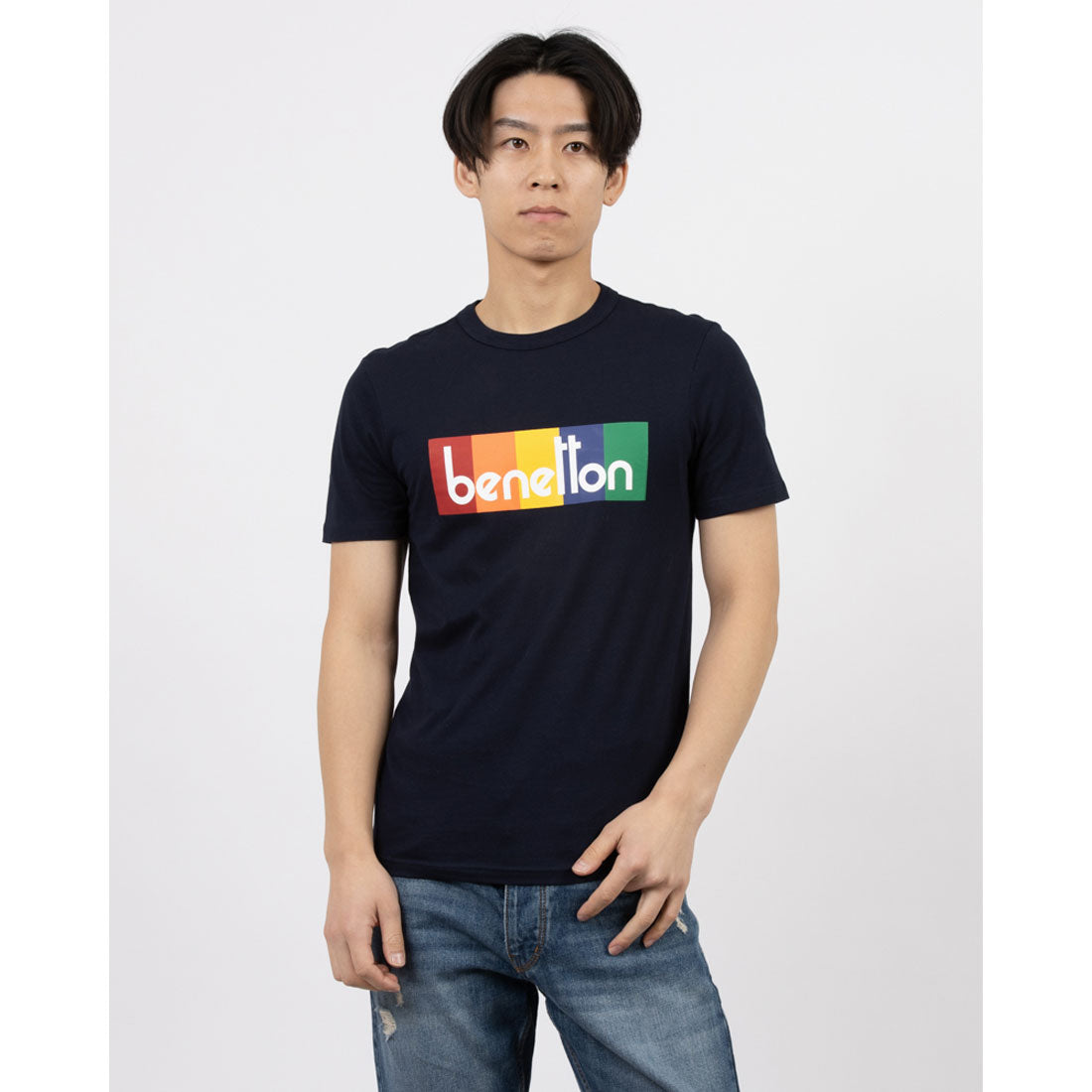 United Colors of Benetton UNITED COLORS OF BENETTON. Logo design short-sleeve T-shirt / cut and sewn.