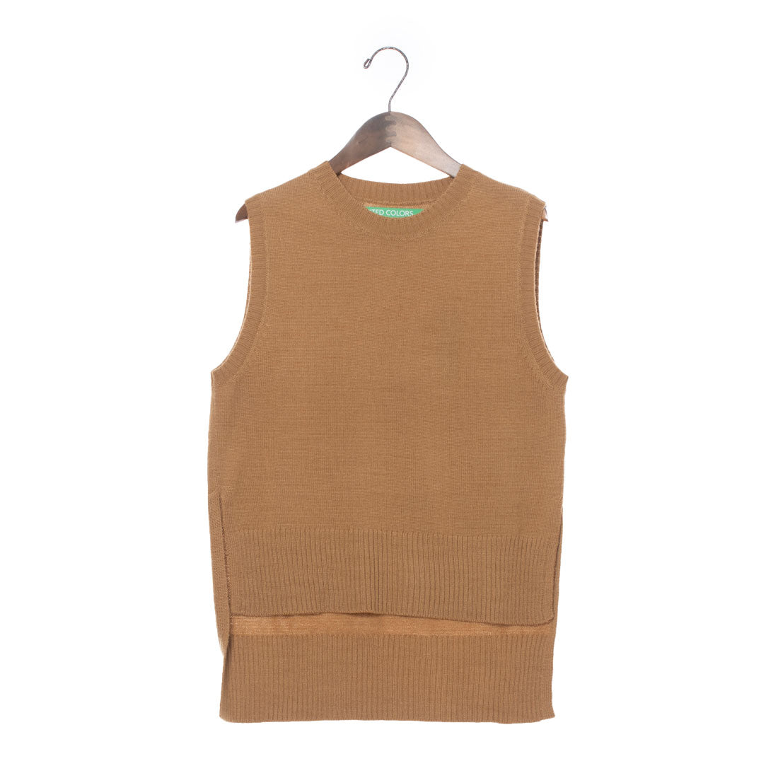 United Colors of Benetton UNITED COLORS OF BENETTON. Crew Neck Side Slit Knit Vest - Gilet