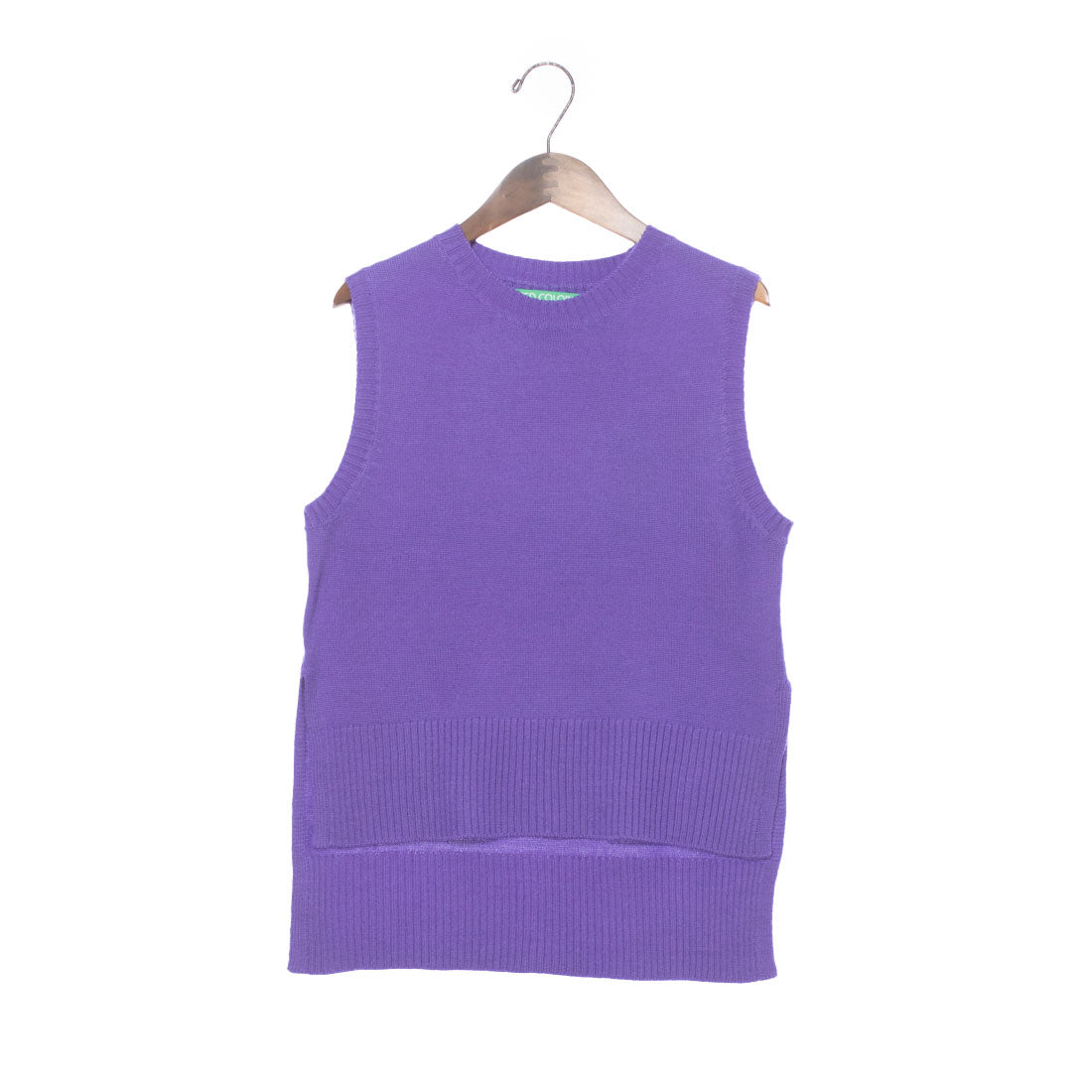 United Colors of Benetton UNITED COLORS OF BENETTON. Crew Neck Side Slit Knit Vest - Gilet