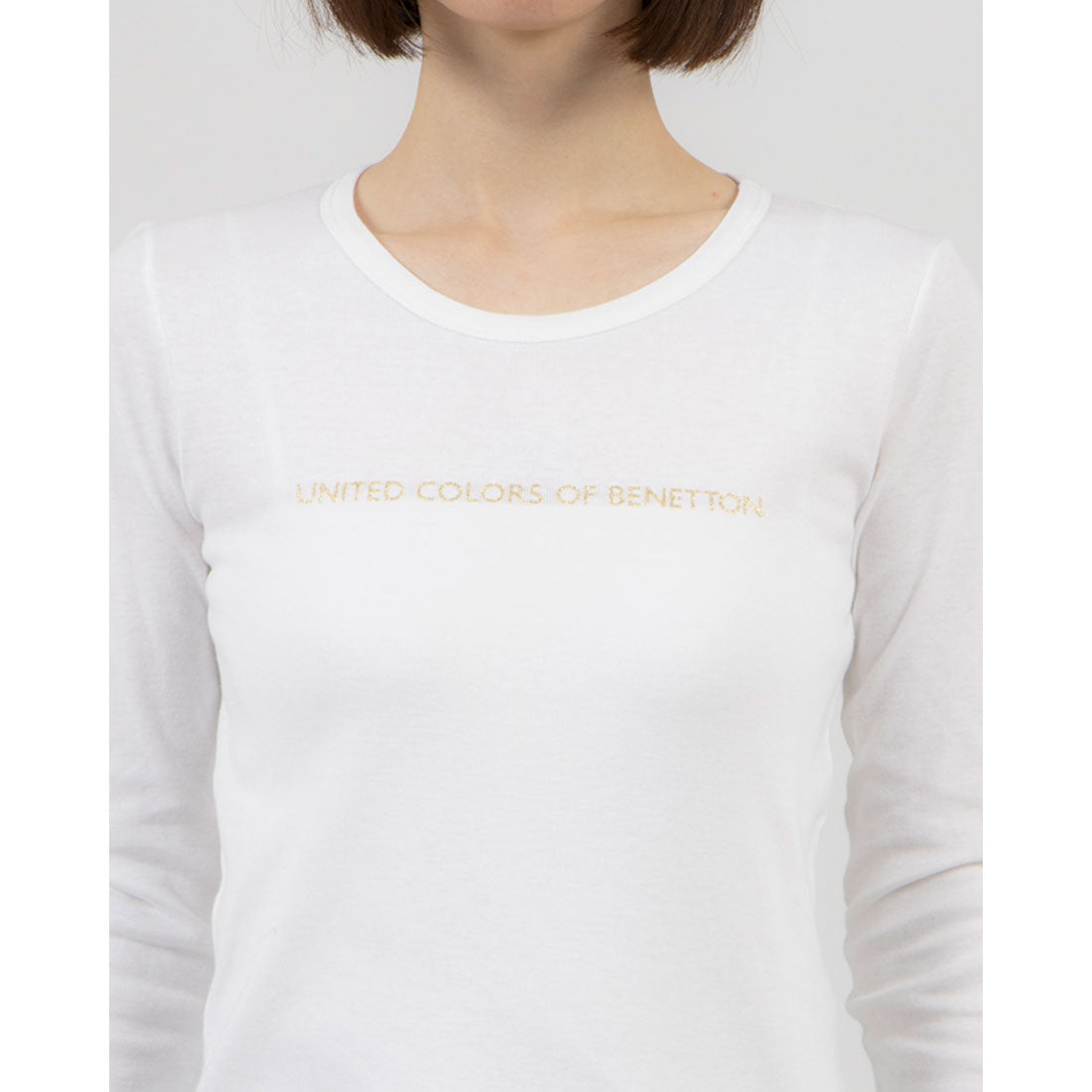 United Colors of Benetton UNITED COLORS OF BENETTON. Brand logo compact long-sleeve T-shirt / cut and sewn.