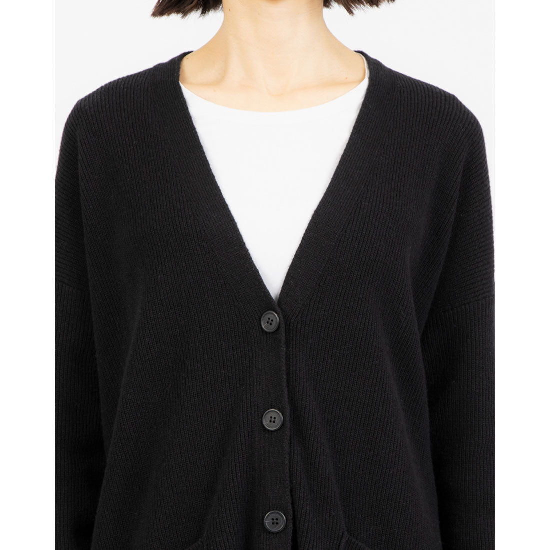 United Colors of Benetton UNITED COLORS OF BENETTON. Pocketed V-neck ribbed oversized cardigan