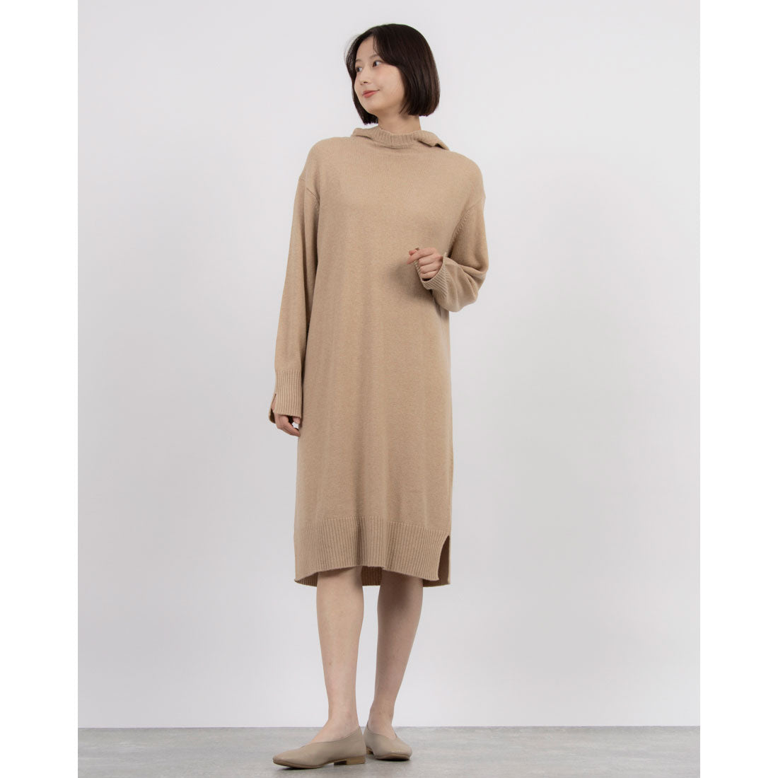 vintage knit maxi dress Mozart Contrast Texture Knit Maxi Dress in Ecru