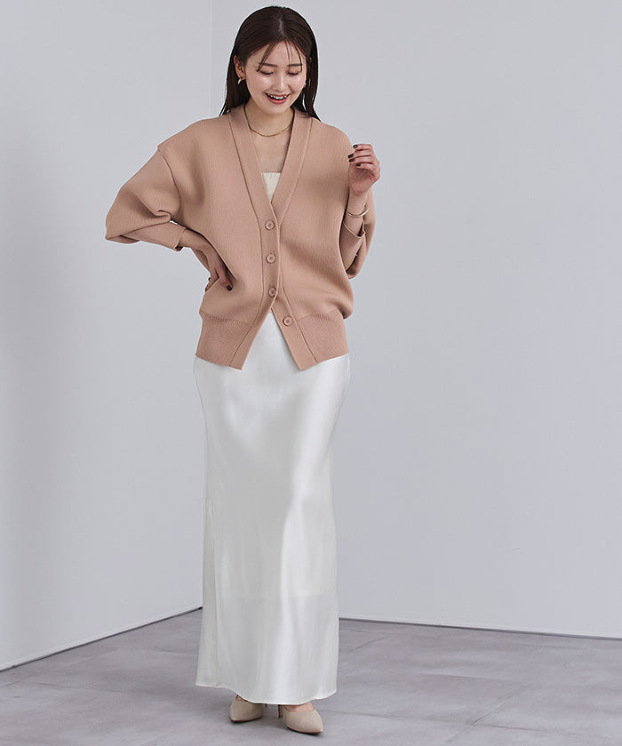 ユアーズ ur's スポンディッシュVネックニットカーディガン （ライトグレー） ライトグレー