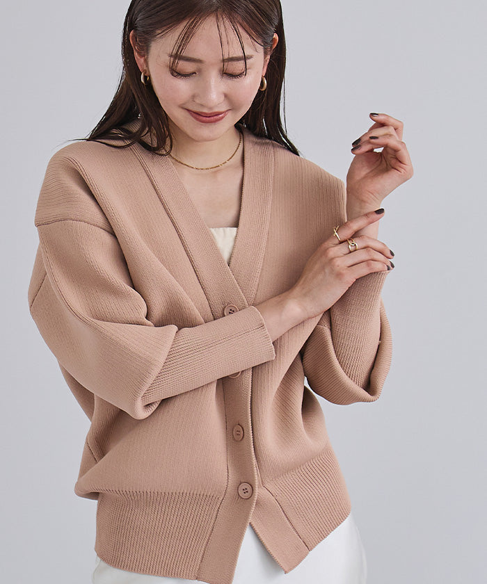 ユアーズ ur's スポンディッシュVネックニットカーディガン （ライトグレー） ライトグレー