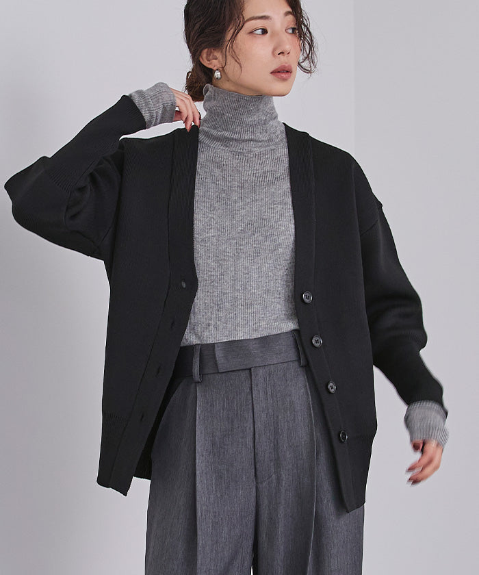 ユアーズ ur's スポンディッシュVネックニットカーディガン （ライトグレー） ライトグレー