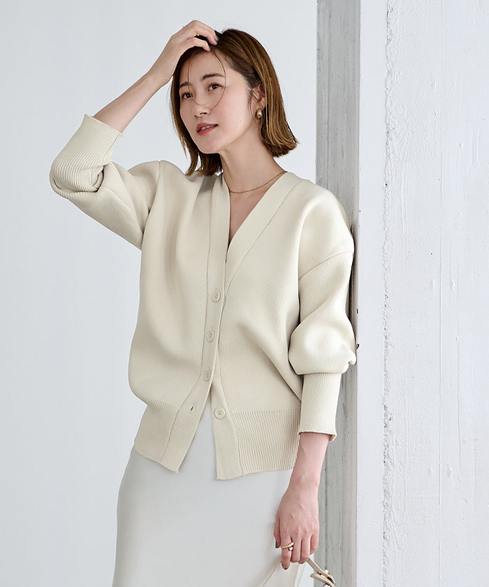 ユアーズ ur's スポンディッシュVネックニットカーディガン （ライトグレー） ライトグレー