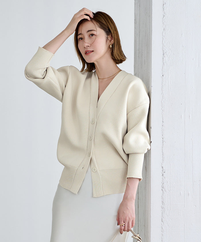 ユアーズ ur's スポンディッシュVネックニットカーディガン （ライトグレー） ライトグレー