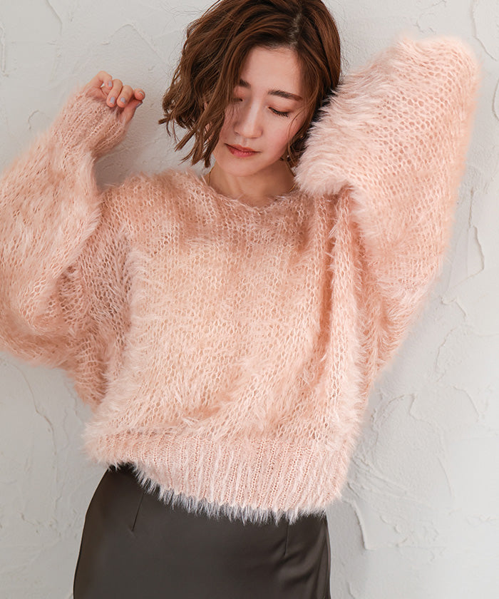 ユアーズ ur's Vネックオーバーサイズシアーローゲージニット （ホワイト） ホワイト