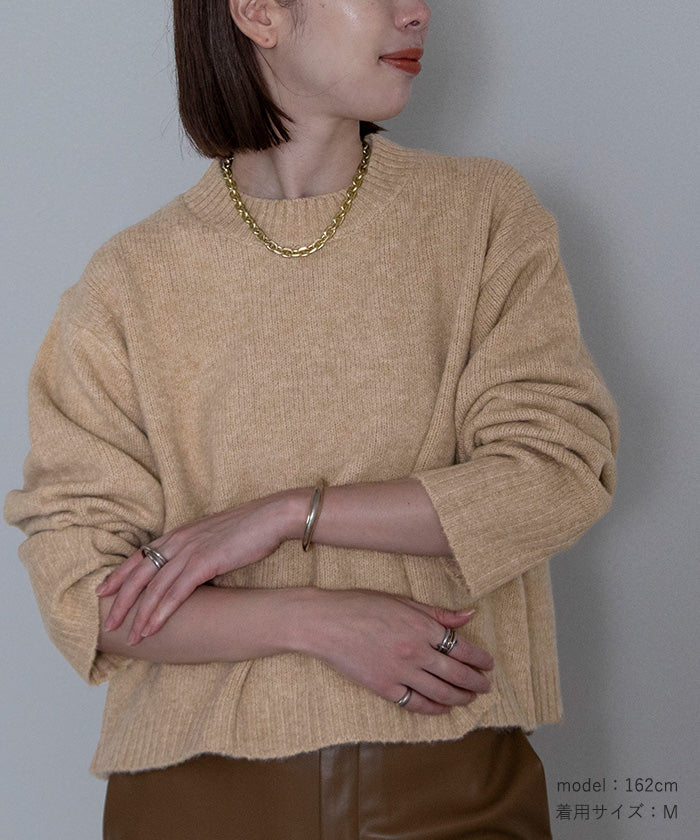 ユアーズ ur's クルーネッククロップドオーバーサイズニット （ベージュ） ベージュ