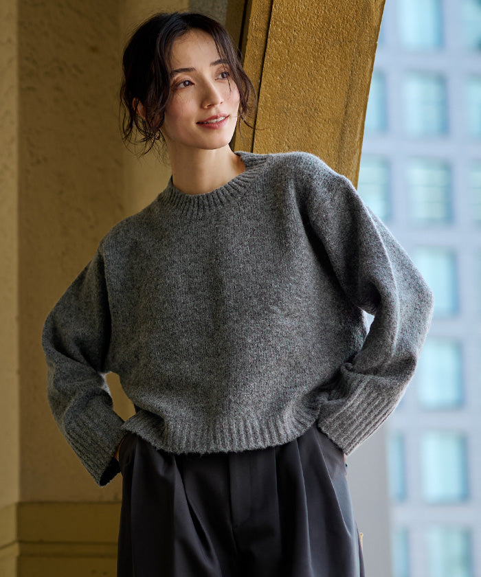 ユアーズ ur's クルーネッククロップドオーバーサイズニット （ベージュ） ベージュ